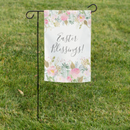 Pink Floral Easter Blessing Tuinvlag