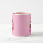 Pink Floral Easter Egg – Spring Art - caneca Mok (Midden)