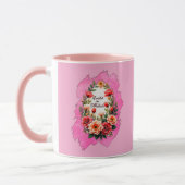 Pink Floral Easter Egg – Spring Art - caneca Mok (Links)