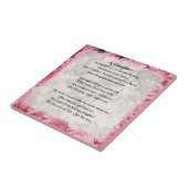 Pink Floral Edge - Daughter Poem Tile Tegeltje (Zijkant)