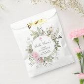 Pink Floral Eerste Gemeenschap Dank u Bedankzakje (Gezegeld)