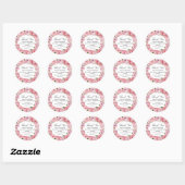 Pink Floral Eerste Gemeenschap Dank u Ronde Sticker (Vel)