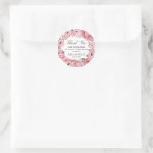 Pink Floral Eerste Gemeenschap Dank u Ronde Sticker (Tas)
