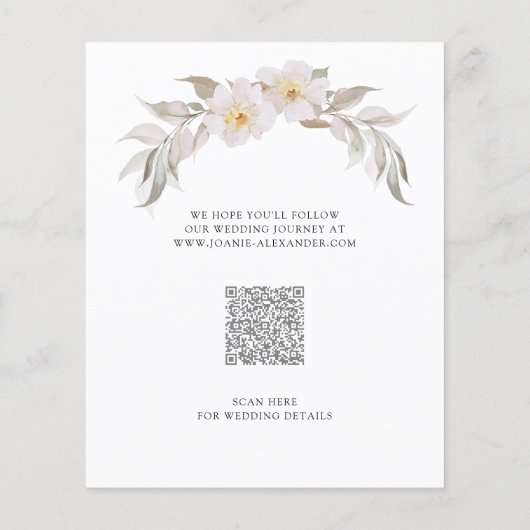 Pink Floral Elegant Foliage Save the Date (Achterkant)