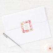 Pink Floral Elegant Vrijgezellenfeest Dank u Vierkante Sticker (Envelop)
