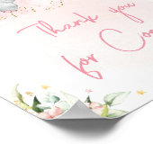 Pink Floral Elephant Bedankt voor uw komst Poster (Hoek)