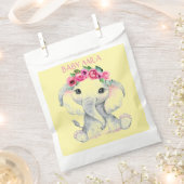 Pink Floral Elephant girl baby shower favor Bedankzakje (Geknipt)