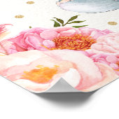 Pink Floral Elephant Nursery Art Boho Floral Decor Poster (Hoek)