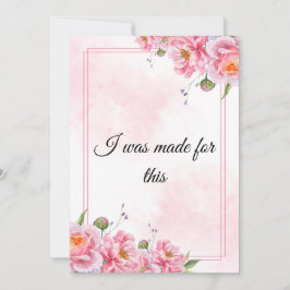 Pink Floral Empowering Quote Art Feestdagenkaart
