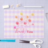 Pink Floral en Pset Dank u Tissue Tissuepapier (Craft)