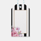 Pink Floral en Stripes Dank u Labels Cadeaulabel (Achterkant)