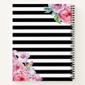 Pink Floral en Stripes Notitieboek Gastenboek (Achterkant)