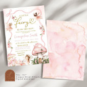 Pink Floral Fairy Baby shower Uitnodiging