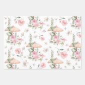 Pink Floral Fairy Enchanted Forest Tea Party Inpakpapier Vel (Voorkant 3)