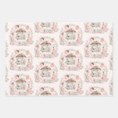 Pink Floral Fairy Enchanted Forest Tea Party Inpakpapier Vel (Voorkant 2)