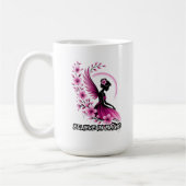 Pink Floral Fairy-Silhouette Koffiemok (Links)