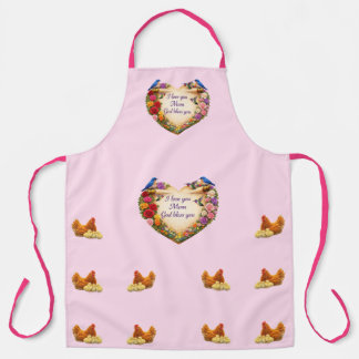 Pink Floral Faith-Inspired Kitchen Apron for Mom Schort
