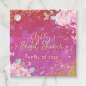 Pink Floral Fancy Elegant Romantic Vrijgezellenfee Bedankjes Labels (Voorkant)