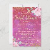 Pink Floral Fancy Elegant Romantic Vrijgezellenfee Kaart (Voorkant)