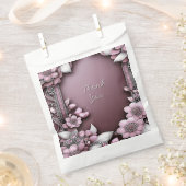 Pink Floral Favor Bag Bedankzakje (Geknipt)