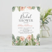 Pink Floral Fiesta Cactus Succulent Vrijgezellenfe Kaart (Staand voorkant)