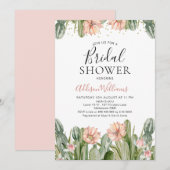 Pink Floral Fiesta Cactus Succulent Vrijgezellenfe Kaart (Voorkant / Achterkant)