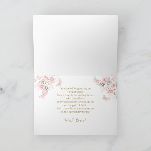 Pink floral First Community Bedankt (Binnen)