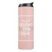 Pink Floral First Mother's Day  Thermosbeker (Gedraaid links)