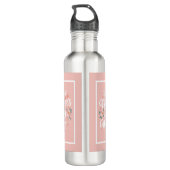 Pink Floral First Mother's Day  Waterfles (Achterkant)