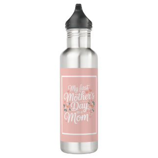 Pink Floral First Mother's Day  Waterfles