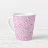 Pink Floral Flowers Cup Latte Mok (Linkerhoek)