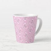Pink Floral Flowers Cup Latte Mok (Rechterhoek)
