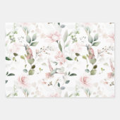 Pink Floral Foliage Hummingbird Inpakpapier Vel (Voorkant 2)
