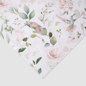 Pink Floral Foliage Hummingbird Tissuepapier (Detail)