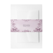 Pink Floral Foliage Invitation Belly Band Uitnodigingen Wikkel (Voorkant Voorbeeld)