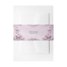 Pink Floral Foliage Invitation Belly Band Uitnodigingen Wikkel
