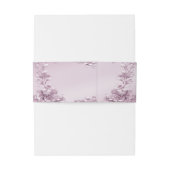 Pink Floral Foliage Invitation Belly Band Uitnodigingen Wikkel (Achterkant Voorbeeld)