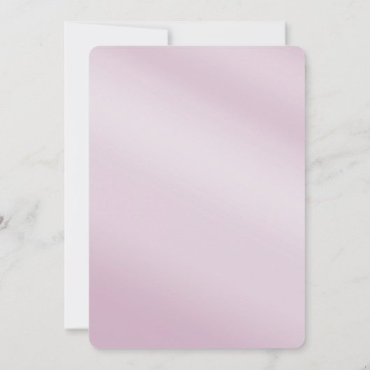 Pink Floral Foliage Verloving Uitnodiging (Achterkant)