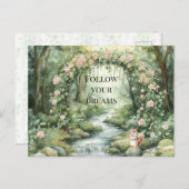 Pink Floral Forest Squirrel Briefkaart (Voorkant / Achterkant)