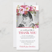 Pink Floral Foto Funeral Hartelijk dank (Voorkant)