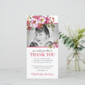 Pink Floral Foto Funeral Hartelijk dank (Staand voorkant)