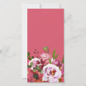 Pink Floral Foto Funeral Hartelijk dank (Achterkant)