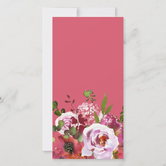 Pink Floral Foto Funeral Hartelijk dank (Achterkant)