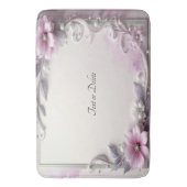Pink Floral Frame Bath Mat (Voorkant Verticaal)