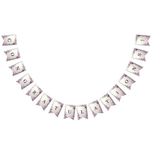 Pink Floral Frame Bunting Flag Vlaggetjes (Alle)