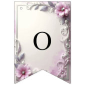 Pink Floral Frame Bunting Flag Vlaggetjes (Tweede vlag)