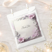 Pink Floral Frame Favor Bag Bedankzakje (Geknipt)