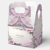 Pink Floral Frame Favor Box Bedankdoosjes (Geopend)