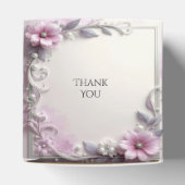 Pink Floral Frame Favor Box Bedankdoosjes (Bovenkant)