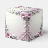 Pink Floral Frame Favor Box Bedankdoosjes (Achterkant)